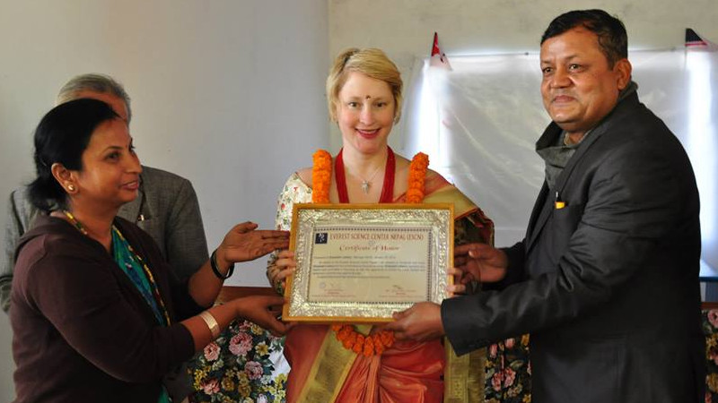 NASA’s Exhibit Manager Mrs. Elizabeth Leblanc visits ESCN & tours Nepal